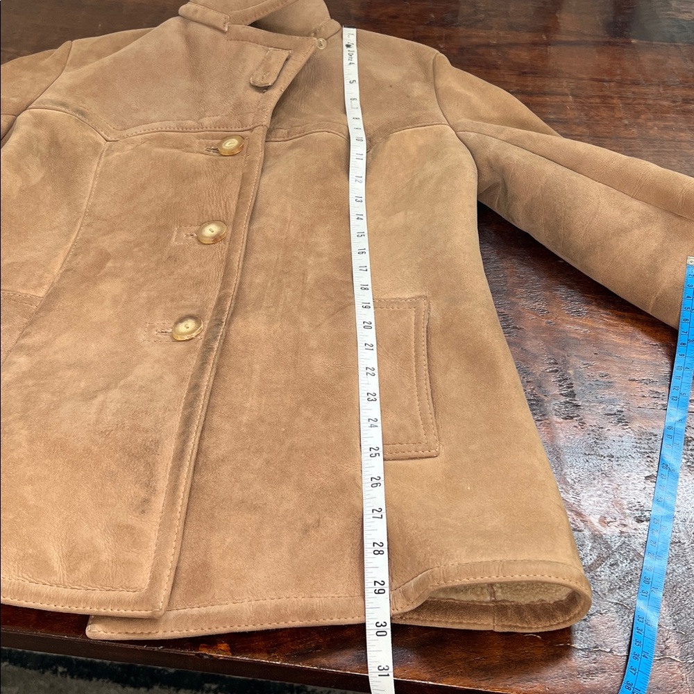 ABERCROMBIE & FITCH Lambskin Suede & Shearling Rancher Jacket Vintage Women's 14 - Picture 5 of 15